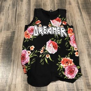 Floral graphic tank top